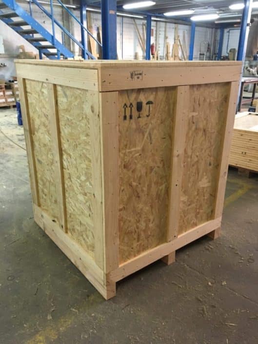 caja de madera para transporte marítimo