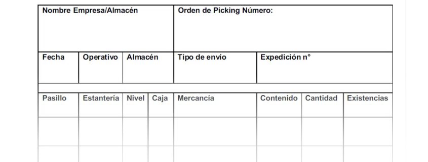 orden de picking